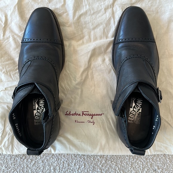 Salvatore Ferragamo black leather boots. Worn twice. Made in Italy. - Picture 9 of 9
